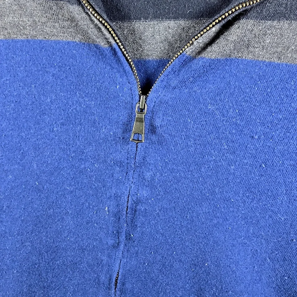 Banana Republic Full Zip Sweater Mens M Color Block Silk Cotton Polyester Pocket